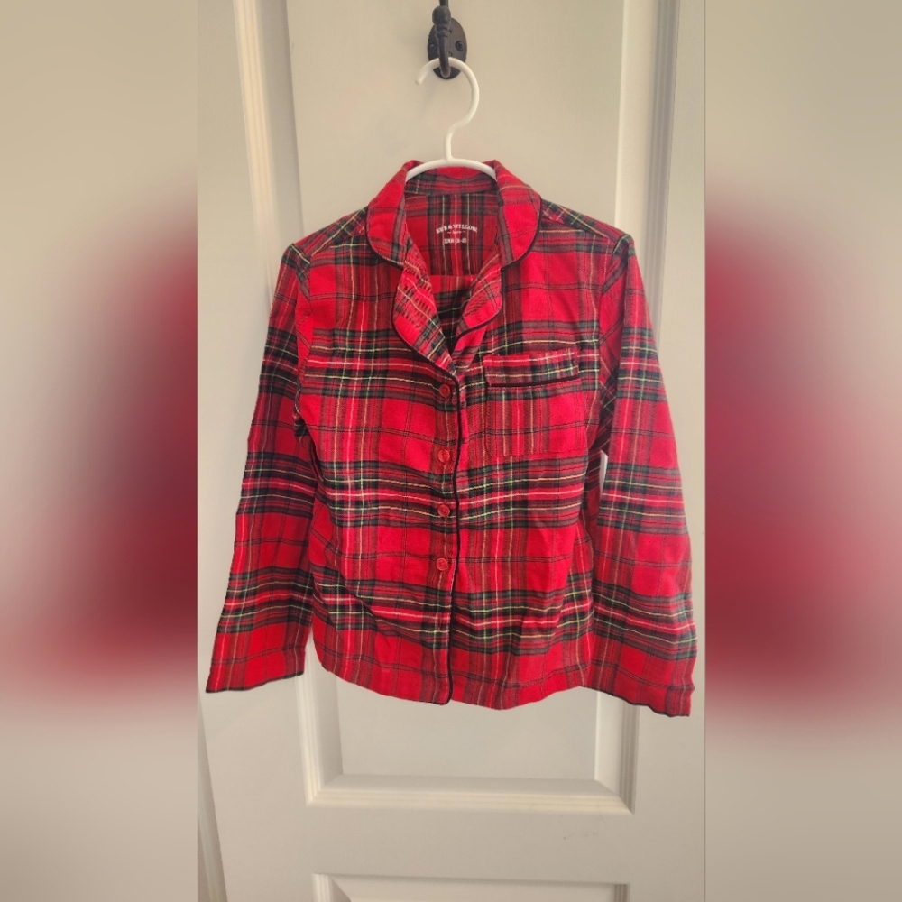 EUC Bee & Willow Christmas Holiday Plaid Tartan Pajamas XXS (best fit 3t-4t)